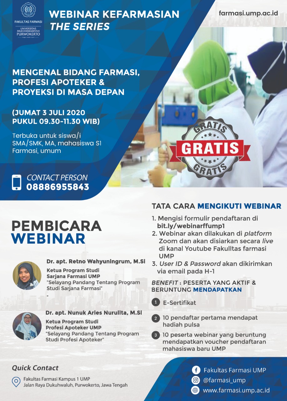 [Video] Webinar Kefarmasian The Series1: Mengenal Bidang Farmasi,Profesi Apoteker,dan Proyeksi di Masa Depan